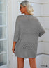 Cárdigan bohemio gris de punto de verano con mangas 3/4